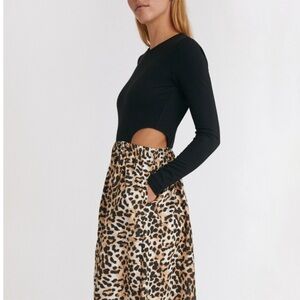 Something Navy Tara Cut Out Leopard Dress Women’s Large NWT